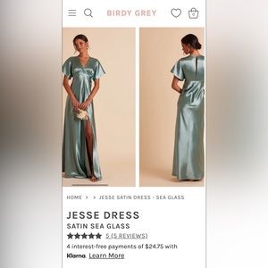 Birdy Grey Satin Sea Glass Jesse Dress. Medium